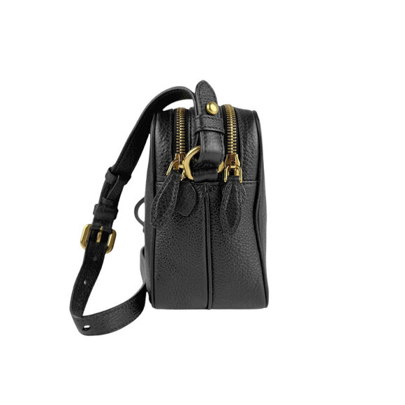 Prada Handbags - Prada gold leather black shoulder crossbody bag